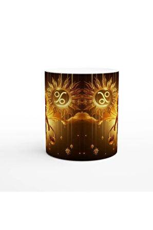 Aslan Burcu Baskılı Kahve Kupası - Zodyak Maskeli Balo Vs1