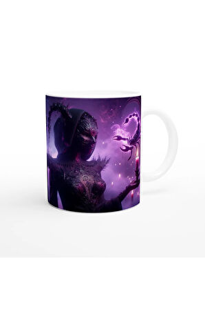 Akrep Burcu Baskılı Kahve Kupası - Zodyak Maskeli Balo Vs4