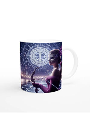 Yay Burcu Baskılı Kahve Kupası - Zodyak Maskeli Balo Vs4