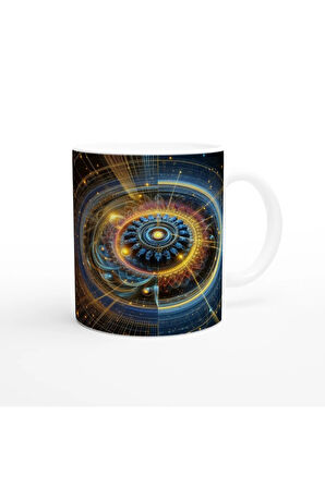 İkizler Burcu Baskılı Kahve Kupası - Zamanın Çarkları Astroloji Mekanizması Vs2