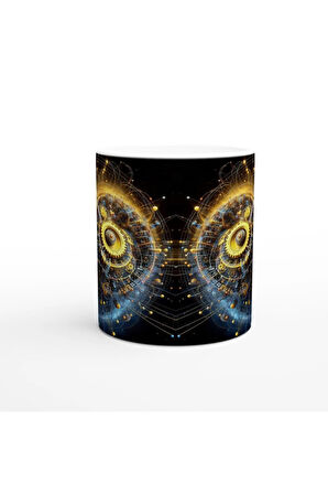 İkizler Burcu Baskılı Kahve Kupası - Zamanın Çarkları Astroloji Mekanizması Vs4