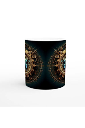 Başak Burcu Baskılı Kahve Kupası - Zamanın Çarkları Astroloji Mekanizması Vs1