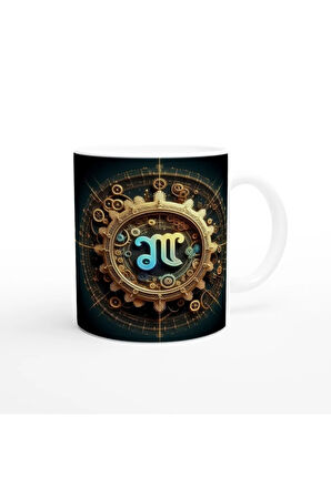 Başak Burcu Baskılı Kahve Kupası - Zamanın Çarkları Astroloji Mekanizması Vs1
