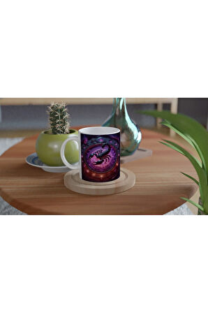 Akrep Burcu Baskılı Kahve Kupası - Zamanın Çarkları Astroloji Mekanizması Vs1