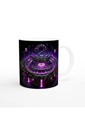 Akrep Burcu Baskılı Kahve Kupası - Zamanın Çarkları Astroloji Mekanizması Vs2