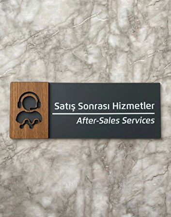 Wooden Serisi Satış Sonrası Hizmetler Kapı Isimliği Yönlendirme Levhası