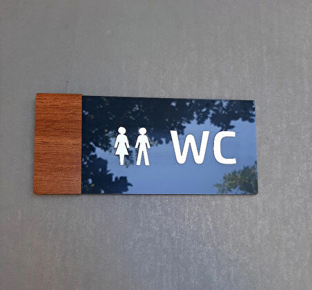 Wooden Serisi Wc Yönlendirme Tabelası