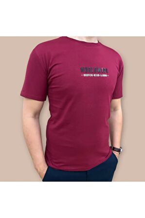 Erkek  Slim Fit Enjeksiyon Baskılı Pamuklu T-Shirt