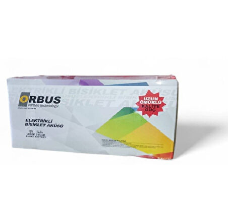 ORBUS 12V 14Amper (12v 14Ah) Deep Cycle - Derin Döngülü Elekrikli Bisiklet AKÜ (E-Bike) Aküsü Ebatlar: 150x97x95 