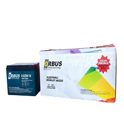 ORBUS 12V 14Amper (12v 14Ah) Deep Cycle - Derin Döngülü Elekrikli Bisiklet AKÜ (E-Bike) Aküsü Ebatlar: 150x97x95 