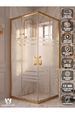Kare Gold Profil Wt-1024 Desen 5 mm Temperli Cam H190 cm