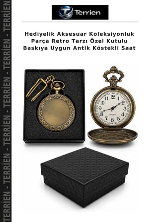 Hediyelik Aksesuar Koleksiyonluk Parça Retro Tarzı Özel Kutulu Baskıya Uygun Antik Köstekli Saat