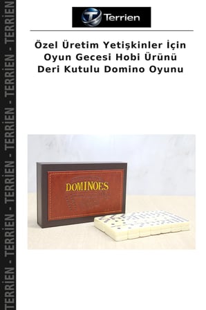 Özel Üretim Yetişkinler İçin Oyun Gecesi Hobi Ürünü Deri Kutulu Domino Oyunu