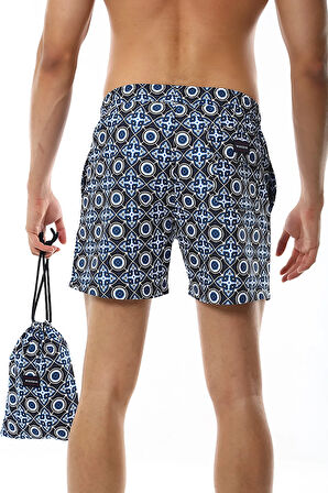 Etnik Desen Erkek Deniz Şortu