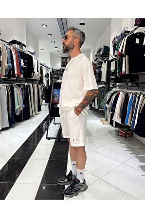 Waffle Kumaş Oversize Erkek T-Shirt & Şort İkili Takım