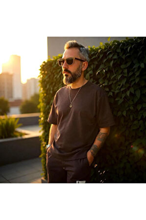 Waffle Kumaş Oversize Erkek T-Shirt & Şort İkili Takım