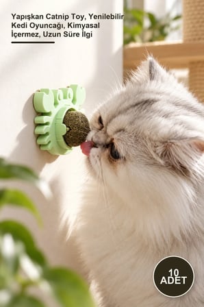 10 Adet Yengeç Kedi Otu Oyun Topu – Yapışkan Catnip Toy, Yenilebilir Kedi Oyuncağı, Kimyasal İçermez, Uzun Süre İlgi