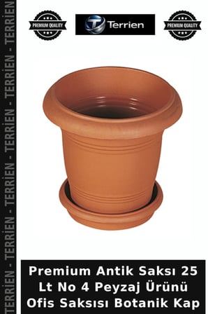 Premium Antik Saksı 25 Lt No 4 Peyzaj Ürünü Ofis Saksısı Botanik Kap