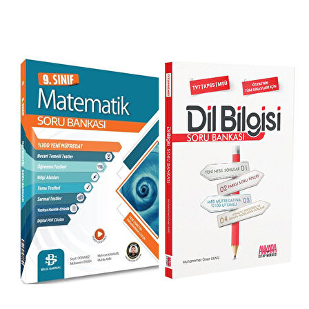 Bilgi Sarmal 9. Sınıf Matematik ve AKM Dil Bilgisi Soru Bankası Seti 2 Kitap