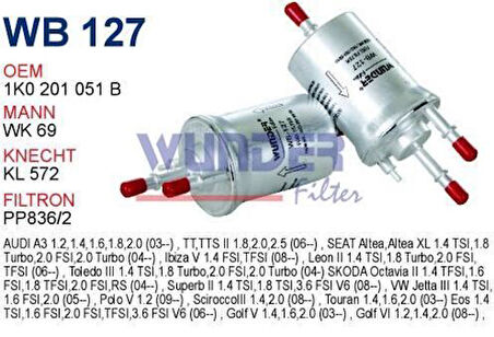 Wunder WB127 Benzin Filtresi Golf V Passat Touran A3 1.6 FSI MRMOEM-1080996