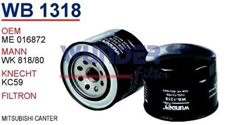 Wunder WB1318 Mazot Filtresi Canter Atom Wk818 80 Fn2195 MRMOEM-1081006