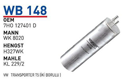 Wunder WB148 Mazot Filtresi Transporter T5 03-09 2.5 TDI Wk8020 Fn0044 MRMOEM-1081100