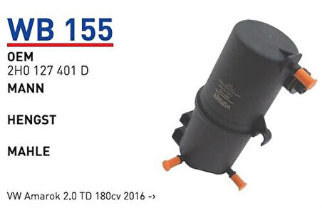 Wunder WB155 Mazot Filtresi Volkswagen Amarok 2.0 TD 180Cv 2016-Fn2312 MRMOEM-1081120