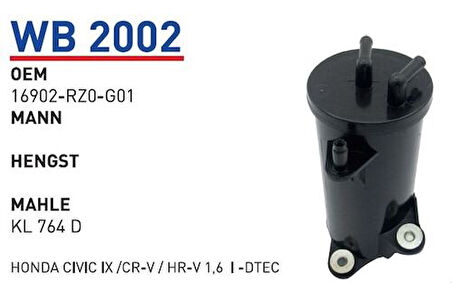 Wunder WB2002 Yakıt Filtresi Honda Civic IX CRV Hr-V 1.6 I DTEC Kl764D MRMOEM-1081140
