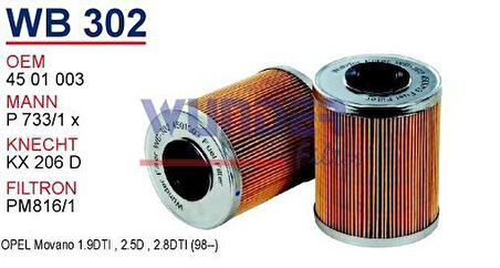 Wunder WB302 Yakıt Filtresi Opel Movano E.M MRMOEM-1081317