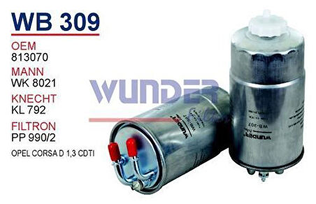 Wunder WB309 Mazot Filtresi Corsa D 1.3 Geniş Wk8021 Fn0277 W MRMOEM-1081353