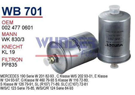 Wunder WB701 Yakıt Filtresi Mercedes Ferrari Wk830 3 Fn2063 X MRMOEM-1081680