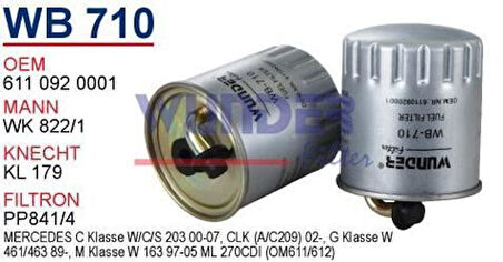 Wunder WB710 Mazot Filtresi Mercedes W203 W163 00-07 MRMOEM-1081719