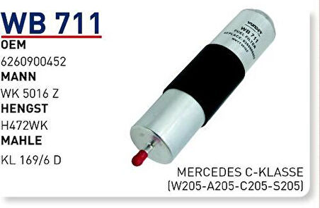 Wunder WB711 Yakıt Filtresi Mercedes C-Serisi (W205-A205-C205-S205) MRMOEM-1081722