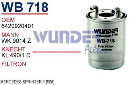 Wunder WB718 Mazot Filtresi Sprinter 210CDI 313 CDI 316 CDI 09-Wk9014Z MRMOEM-1081736