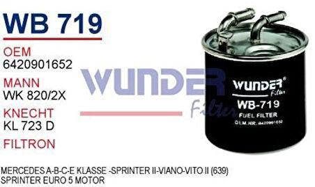 Wunder WB719 Mazot Filtresi Sprinter 06-Vito 10- MRMOEM-1081738