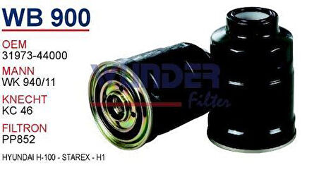 Wunder WB900 Mazot Filtresi Stare x 98-H1 H100 L200 L300 Pajero 2.5D 2.5Td MRMOEM-1081814