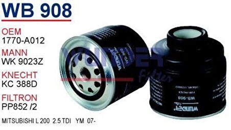 Wunder WB908 Mazot Filtresi L200 2.5 06-Wk9023Z Fn0284 W MRMOEM-1081850