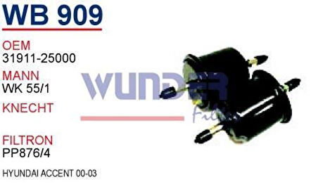 Wunder WB909 Benzin Filtresi Accent 00-06 Milenyum Admire 1.3 MRMOEM-1081852