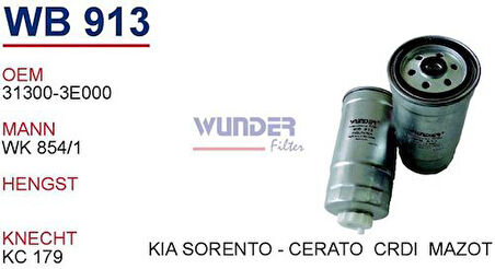 Wunder WB913 Mazot Filtresi Wk842 15 Wk854 6 Fn2088 MRMOEM-1081870