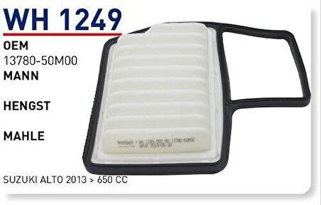 Wunder WH1249 Hava Filtresi Suzuki Alto 2013-650 CC 13780-50M00 Fn5429 MRMOEM-1082275
