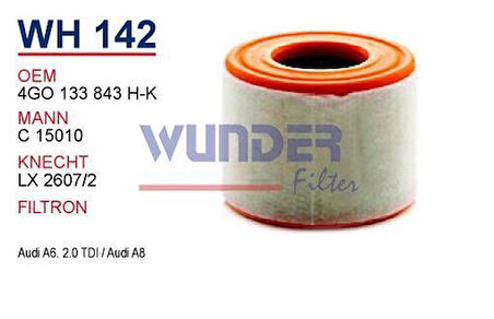 Wunder WH142 Hava Filtresi A6 2.0 TDI 2.0 TFSI C15010 Fn4717 MRMOEM-1082345