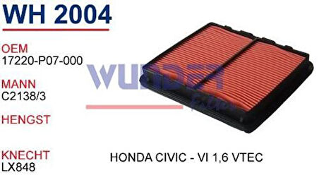 Wunder WH2004 Hava Filtresi Honda Civic V-VI 1.6 VTEC Fn3504 MRMOEM-1082453