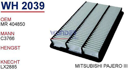 Wunder WH2039 Hava Filtresi Mitsubishi Montero 3.2 Dı.D-Pajero III-IV 2.5 Td-3.2 Dı.D-3.5 V6 MRMOEM-1082538