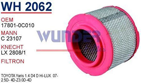 Wunder WH2062 Hava Filtresi Toyota Hı-Lux 07- MRMOEM-1082669
