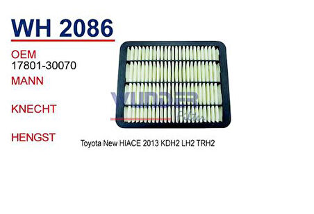 Wunder WH2086 Hava Filtresi Toyota New Hiace 2013 Kdh2 Lh2 Trh2 Fn3333 MRMOEM-1082726