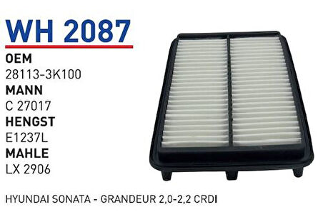 Wunder WH2087 Hava Filtresi Hyundai Sonata-Grandeur 2.0-2.2 CRDI MRMOEM-1082728
