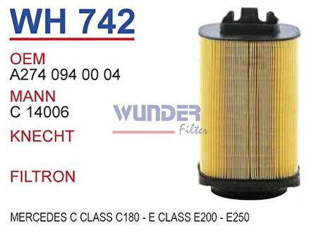 Wunder WH742 Hava Filtresi C180 13-C14006 Fn4813 MRMOEM-1083760