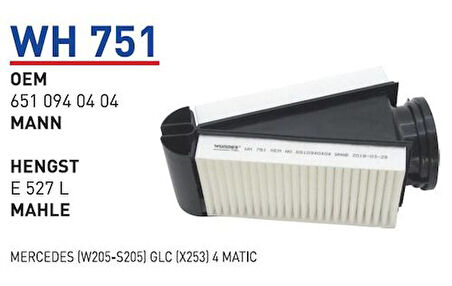 Wunder WH751 Hava Filtresi Mercedes (W205-S205) GLC (X253) 4MATIC MRMOEM-1083793