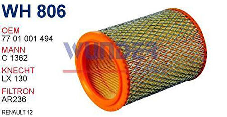 Wunder WH806 Hava Filtresi Renault 12 MRMOEM-1083836
