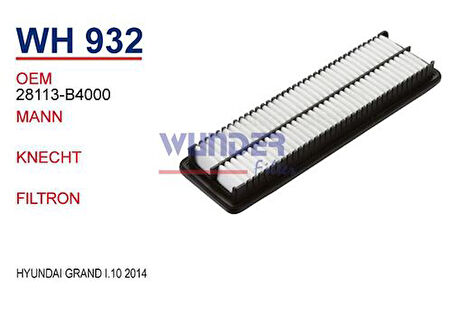Wunder WH932 Hava Filtresi Hyundai Grand i10 2014 28113-B4000 Fn3125 MRMOEM-1084177